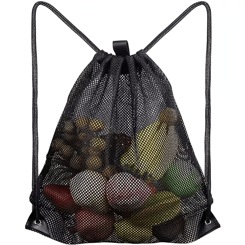 Reusable Produce Bag - حقيبة ظهر شبكية قابلة للتنفس برباط