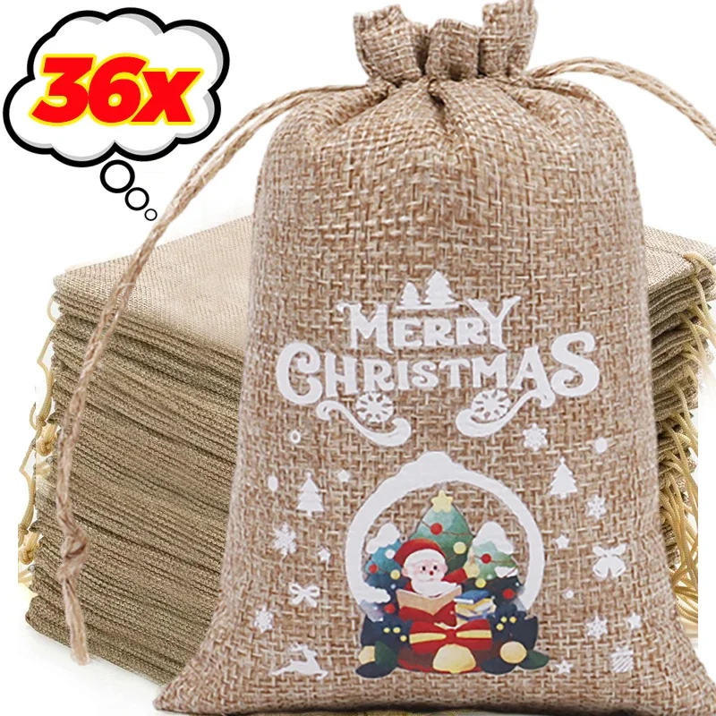 Linen Bag Bulk - الجملة أكياس الكتان عيد الميلاد الكرتون