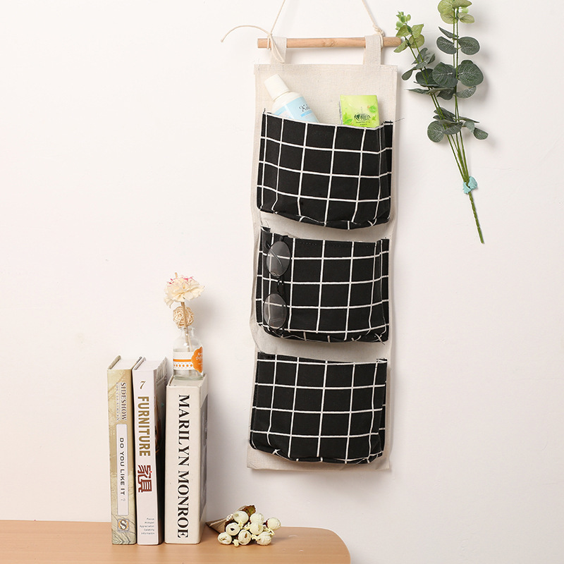 1 قطعة ثلاثة جيوب معلقة جدار ح - مراجعة Linen Bag Bulk وسعره