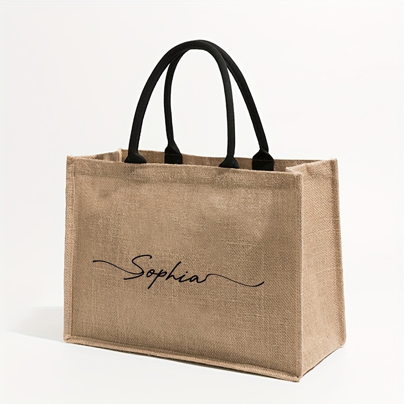 حقيبة شاطئ مخصصة بنمط اسم شخصي - مراجعة Linen Bag Bulk وسعره