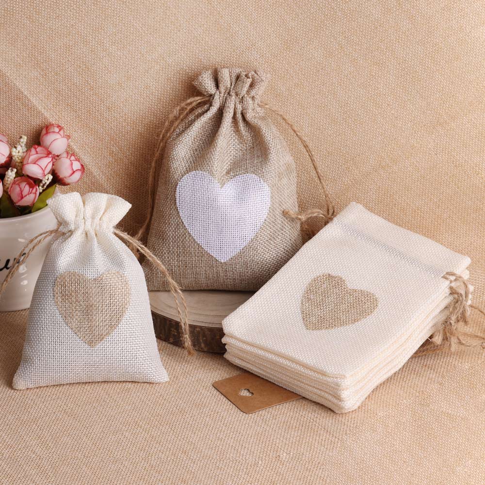 5 قطعة/الوحدة القلب الكتان مجو - مراجعة Linen Bag Bulk وسعره