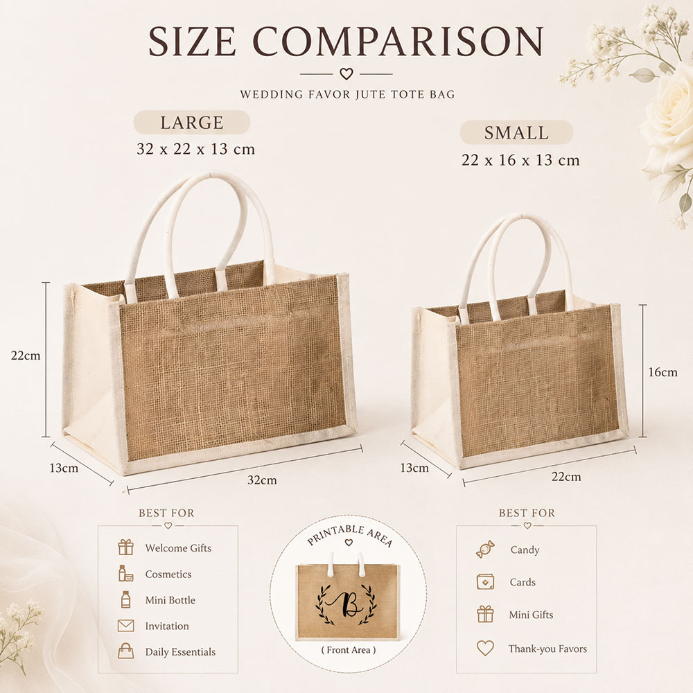 حقيبة هدايا زفاف مخصصة بأسماء  - مراجعة Linen Bag Bulk وسعره